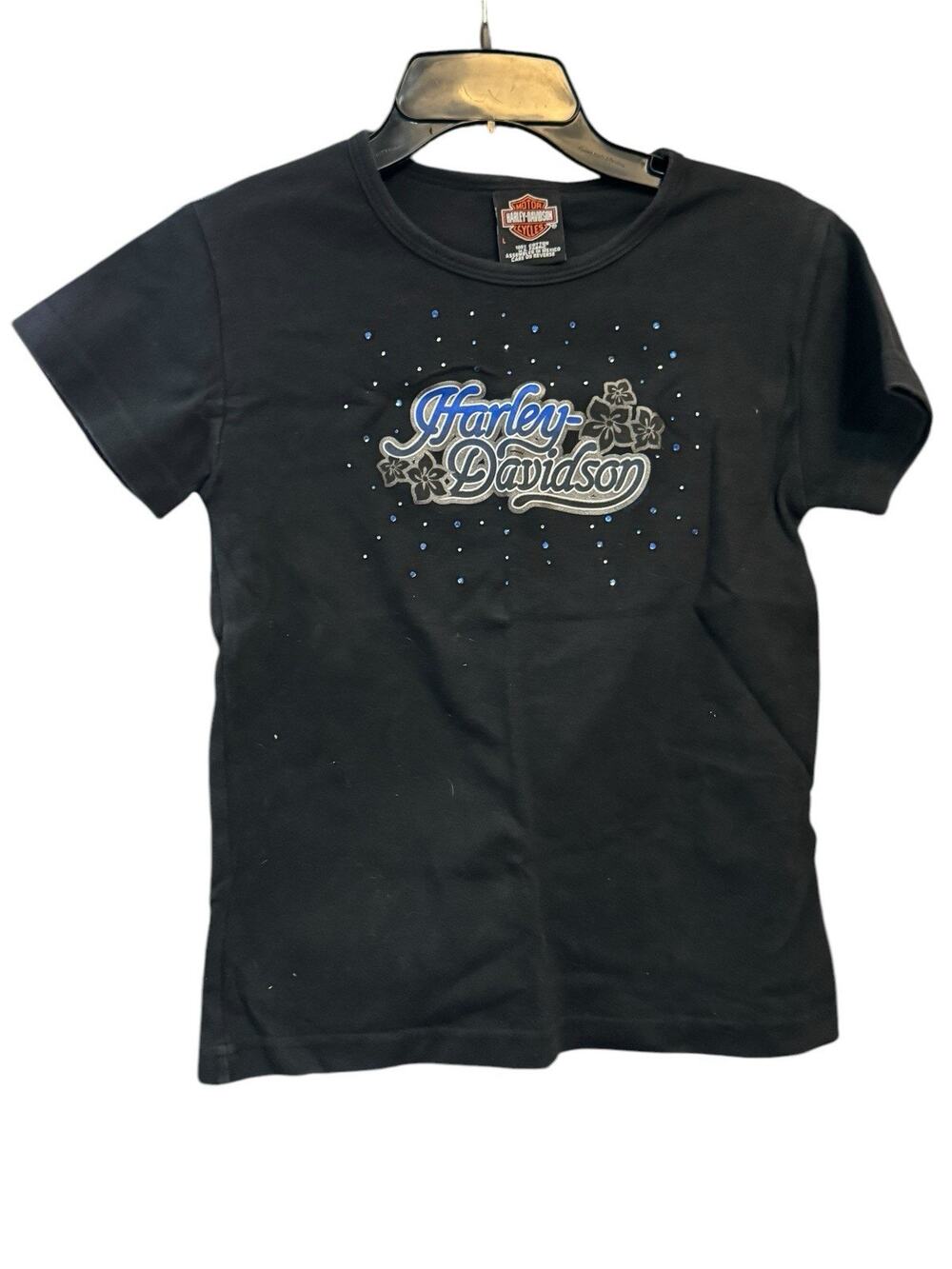 Harley Davidson Gladstone Oregon Logo Rhinestones Woman’s T Shirt Small